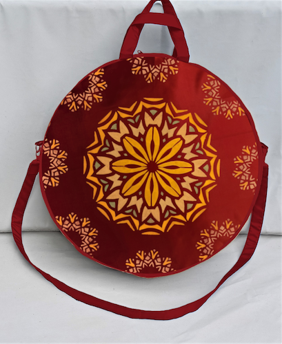 Ręcznie malowany pokrowiec na bęben szamański - mandala