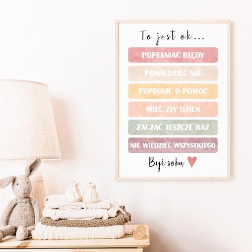 Plakat Pastel Róż To jest OK