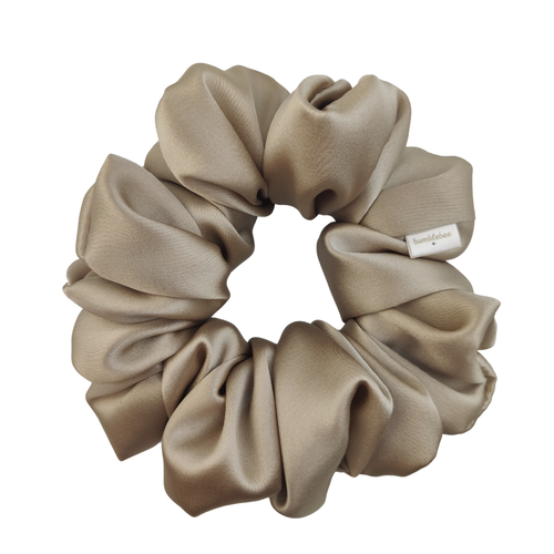 Scrunchie Mocca Mega JEDWAB