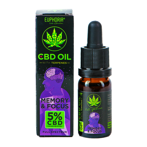 Euphoria CBD 5% Memory & Focus Olejek konopny z terpenami 10 ml Full Spectrum