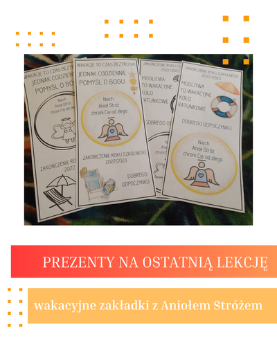 ZAKŁADKI Z ANIOŁEM STRÓŻEM pełne wakacyjnych wskazówek