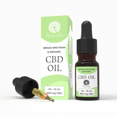 Olejek konopny 5% / 500mg CBD / Broad spectrum  Flowrolls 10 ml