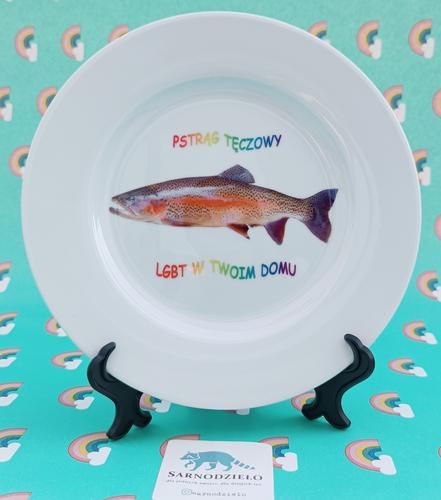 Talerz ceramiczny Sarnodzieło 20 cm Pstrąg tęczowy LGBT w Twoim domu