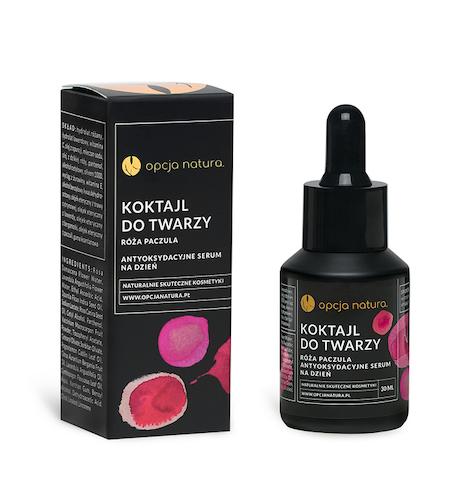Koktajl do Twarzy - Antyoksydacyjne serum Róża Paczula 50 ml Opcja Natura