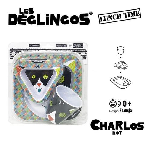 Les Deglingos | 3 częściowy zestaw z melaminy | Kot Charlos