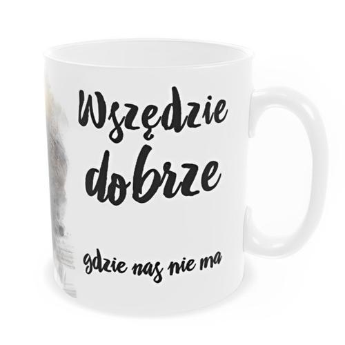 Kubek ceramiczny Garage Print 330 ml Wszędzie dobrze, gdzie nas nie ma