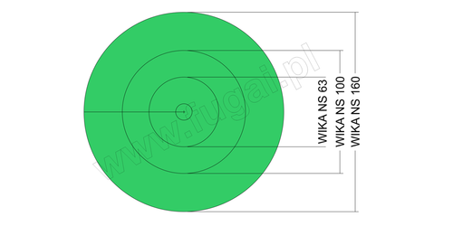 Folia Ring-Multi do manometrów WIKA NS160, NS100, NS63, zielona, 2szt.