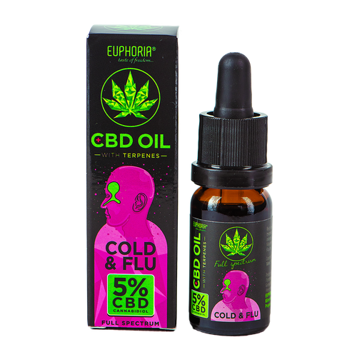 Euphoria CBD 5% Cold & Flu Olejek konopny z terpenami 10 ml Full Spectrum