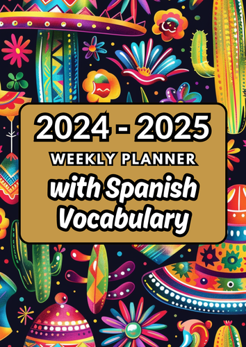 2024-2025 Weekly Planner with Spanish Vocabulary
