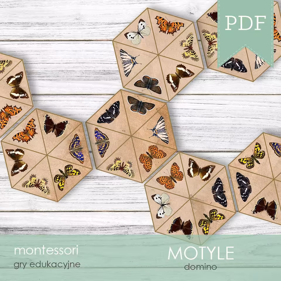 Motyle - Domino sześciokątne