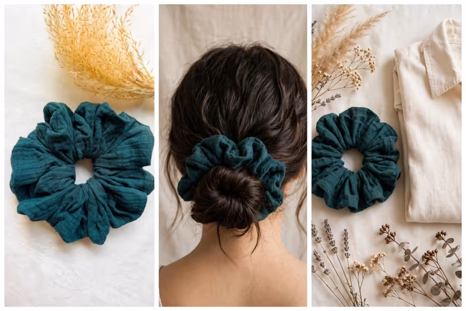CIEMNA ZIELONA MAXI - scrunchie -SOFT