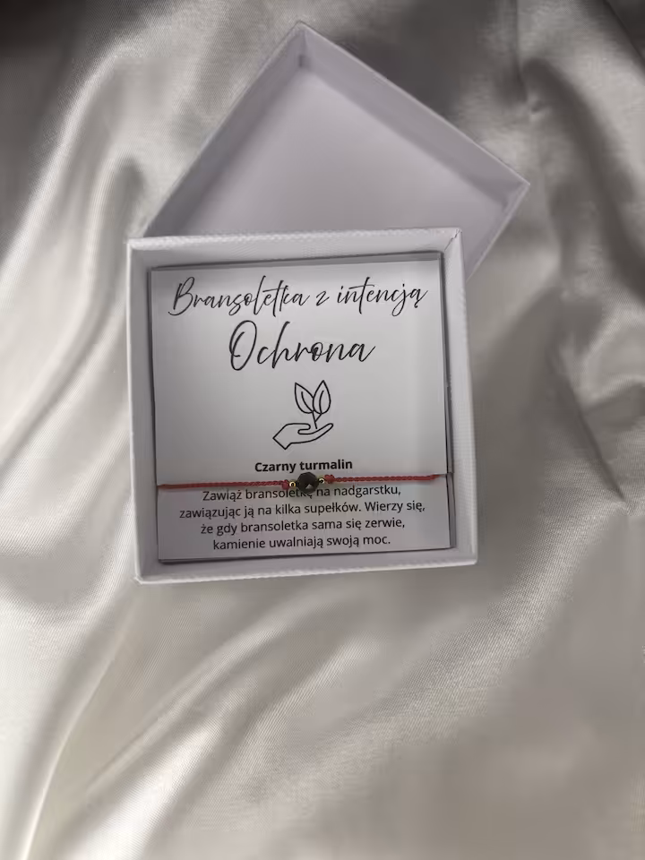 BRANSOLETKA OCHRONNA Z CZARNYM TURMALINEM