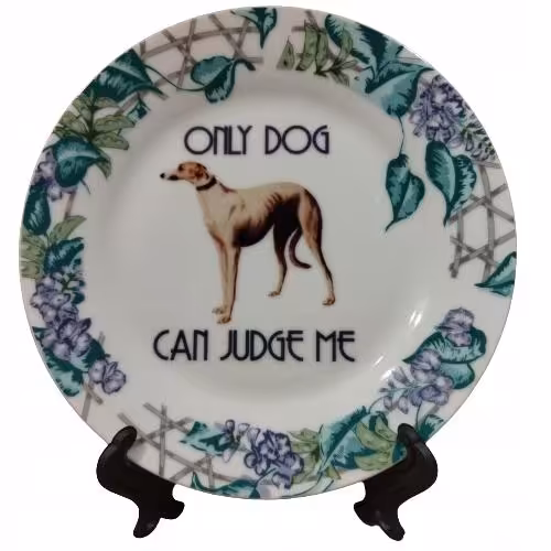 Talerz ceramiczny Sarnodzieło 20 cm Only Dog Can Judge Me