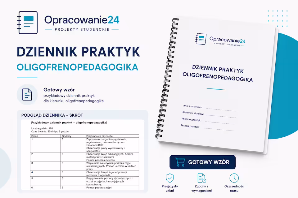 Wypełniony dziennik praktyk - Oligofrenopedagogika