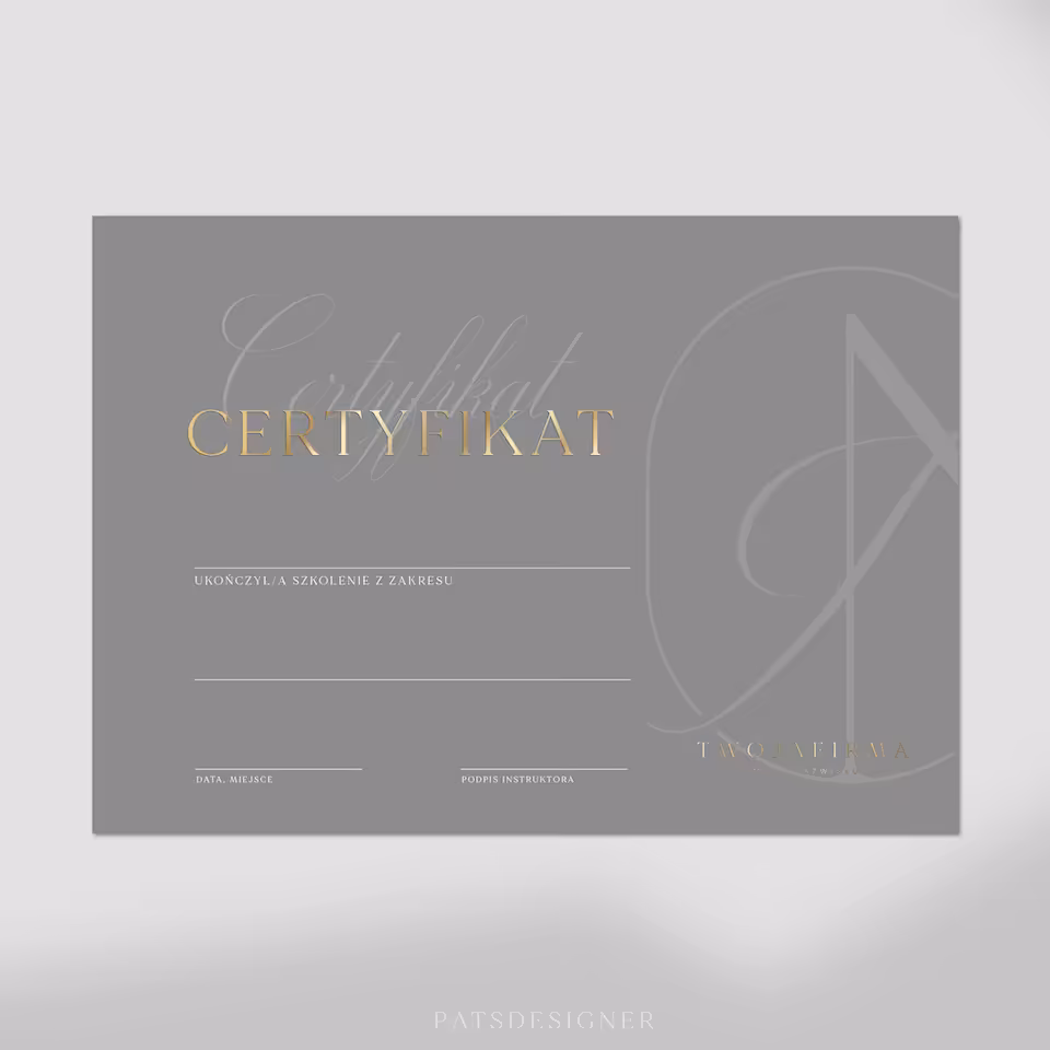 Certyfikat CLASSY poziom - szary ciemny