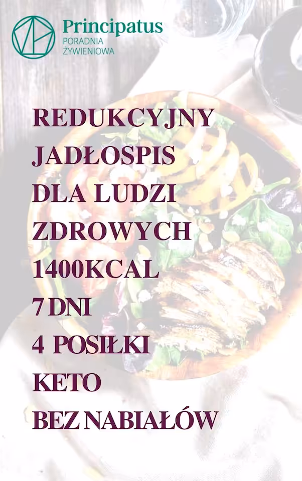 Redukcyjny jadłospis keto bez nabiałów 7 dni 1400kcal, 4 posiłki