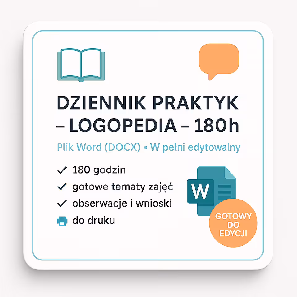 Dziennik praktyk z logopedii 180h