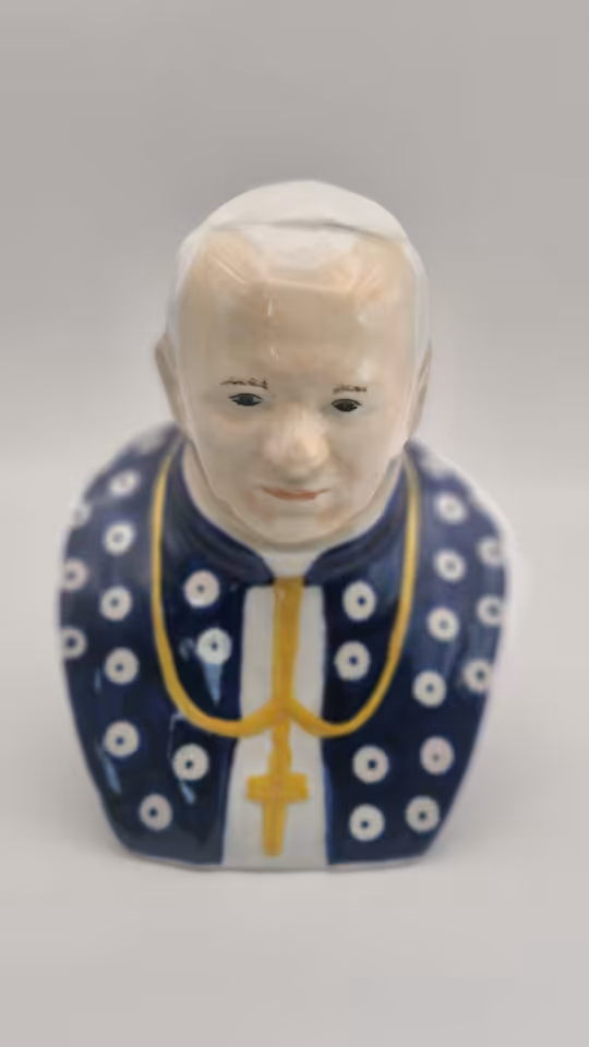 Popiersie Jana Pawła II – ręcznie malowana figurka kolekcjonerska | 14 cm