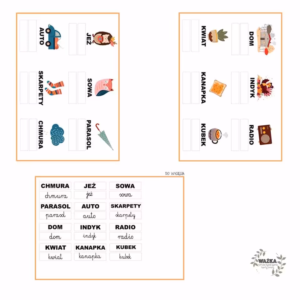 Dopasuj podpisy - Książeczka aktywizująca