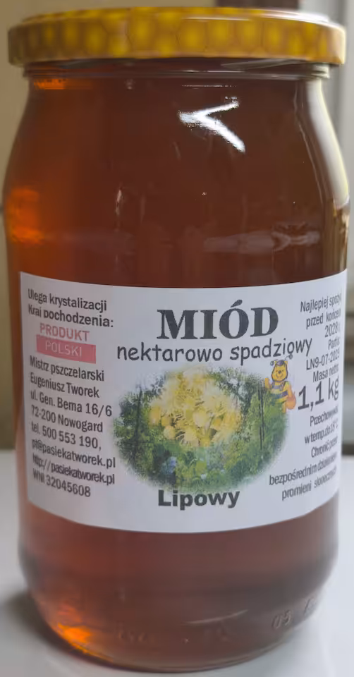 Miód Nektarowy Lipowy 1,1 kg  (Partia LN09-07-2025)