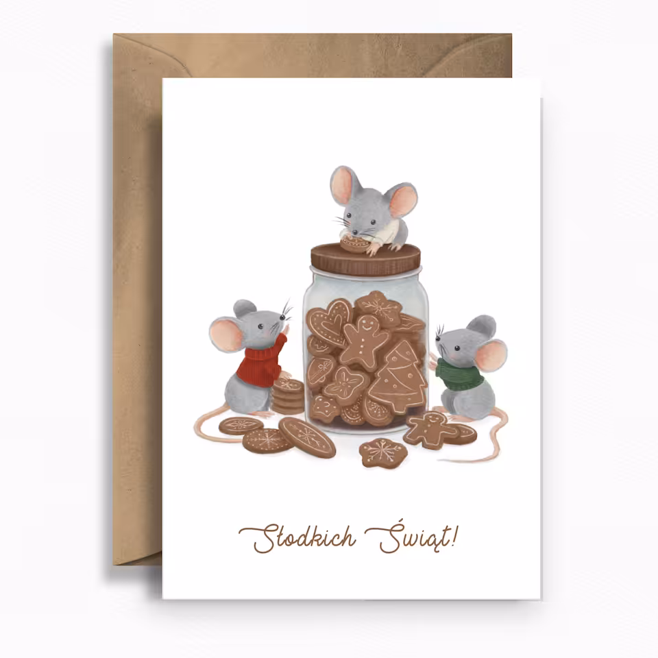 KARTKA • MYSZKI Z PIERNICZKAMI