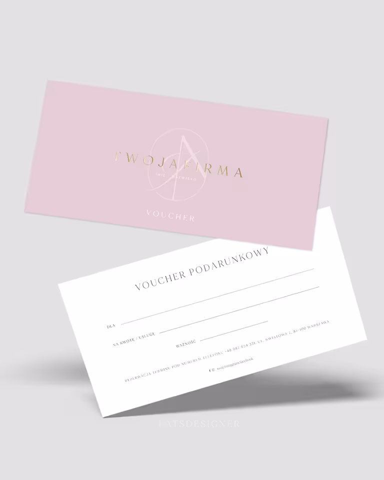 Voucher wzór 1 poziom - róż brudny gładki