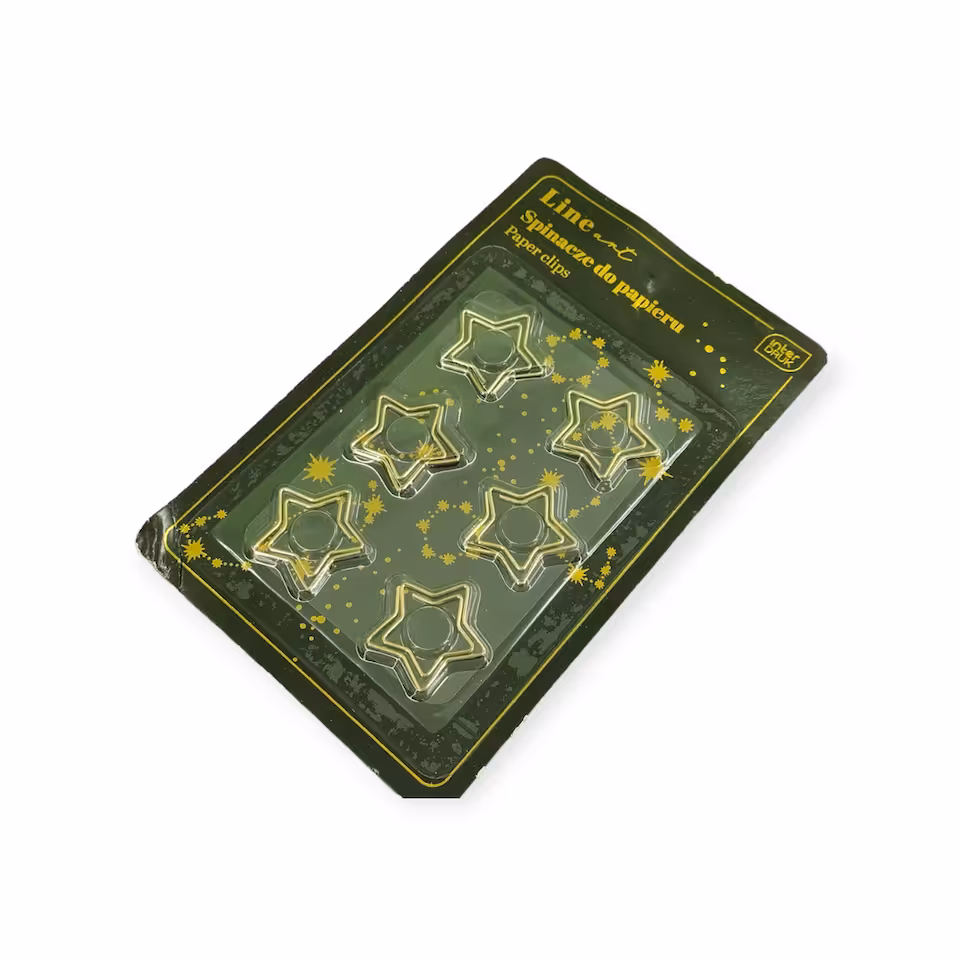 Spinacze do papieru w kształcie gwiazdek - zestaw 6 sztuk