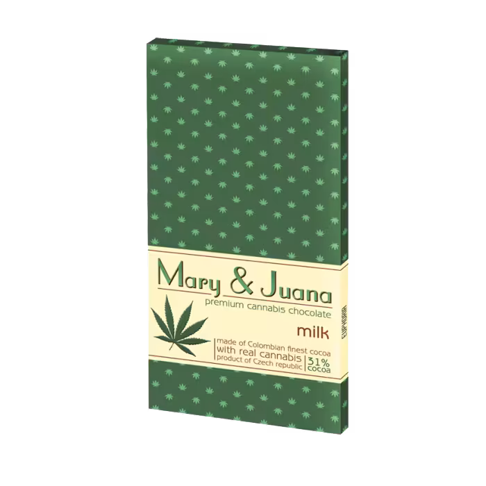 Czekolada mleczna Mary & Juana z łuskanym ziarnem konopi 80 g EUPHORIA