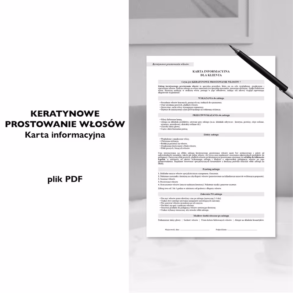 KERATYNOWE PROSTOWANIE WŁOSÓW - informator zabiegowy