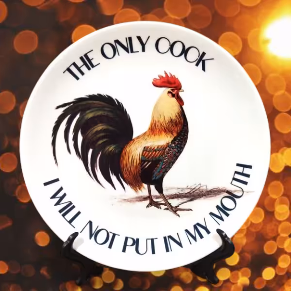 Talerz ceramiczny Sarnodzieło 20 cm The only cock I will not put in my mouth