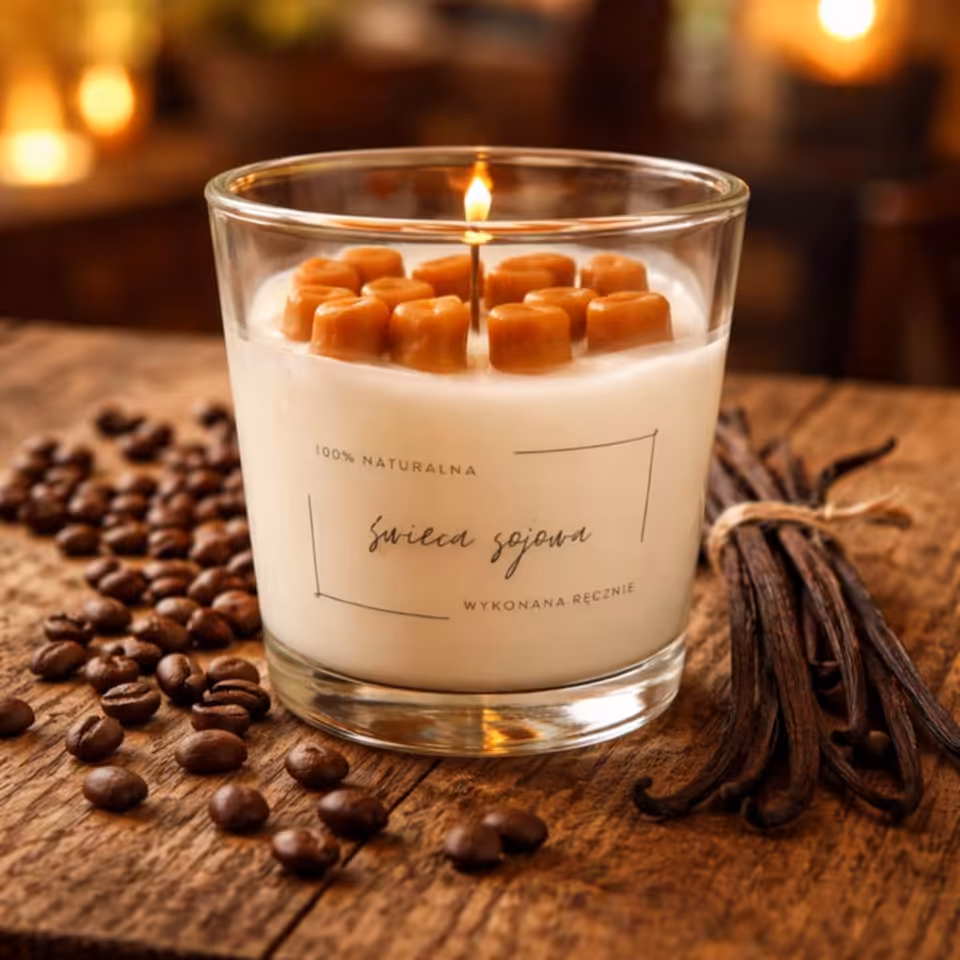 Świeca sojowa "Kawa i wanilia z Madagaskaru"