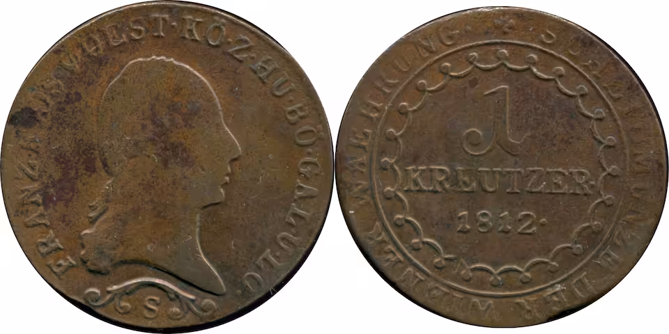 Austria 1/2 krajcara 1812 S