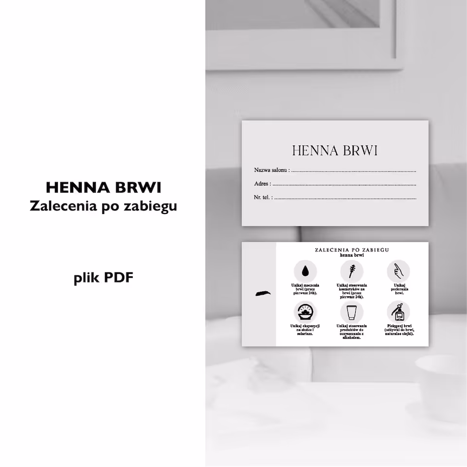 HENNA BRWI - zalecenia po zabiegu