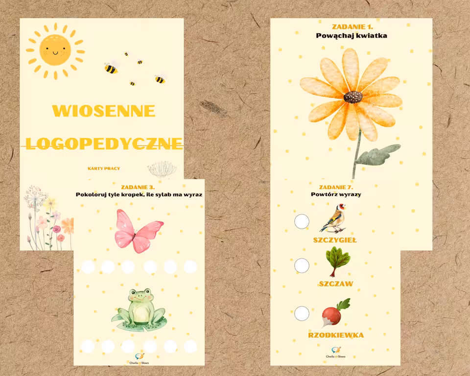 Wiosenne logopedyczne karty pracy