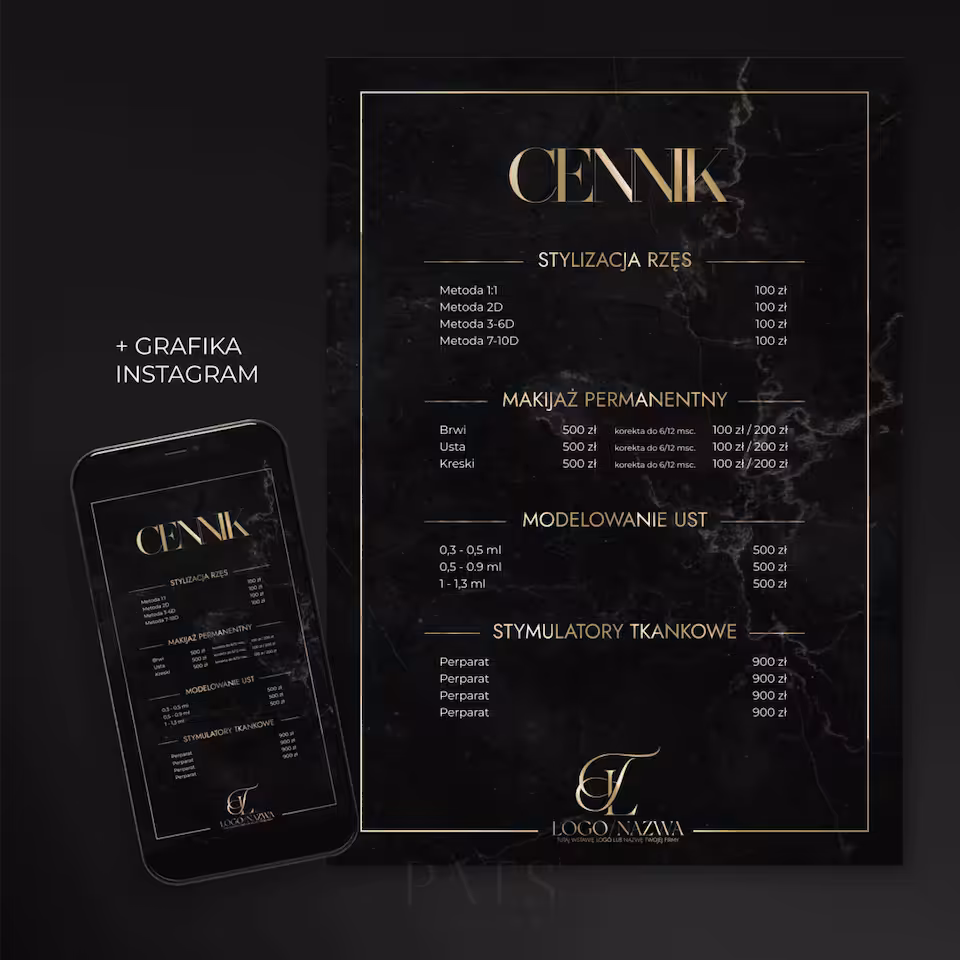 Cennik - czarny marmur