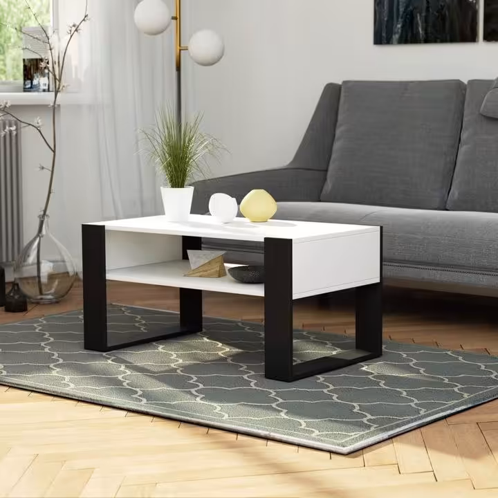 STOLIK KAWOWY DOMI BIAŁY / CZARNY