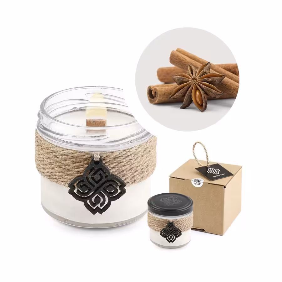 Magia cynamonu. Organiczna świeca sojowa eco Loft 140.
