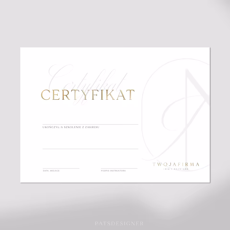 Certyfikat CLASSY poziom - biel