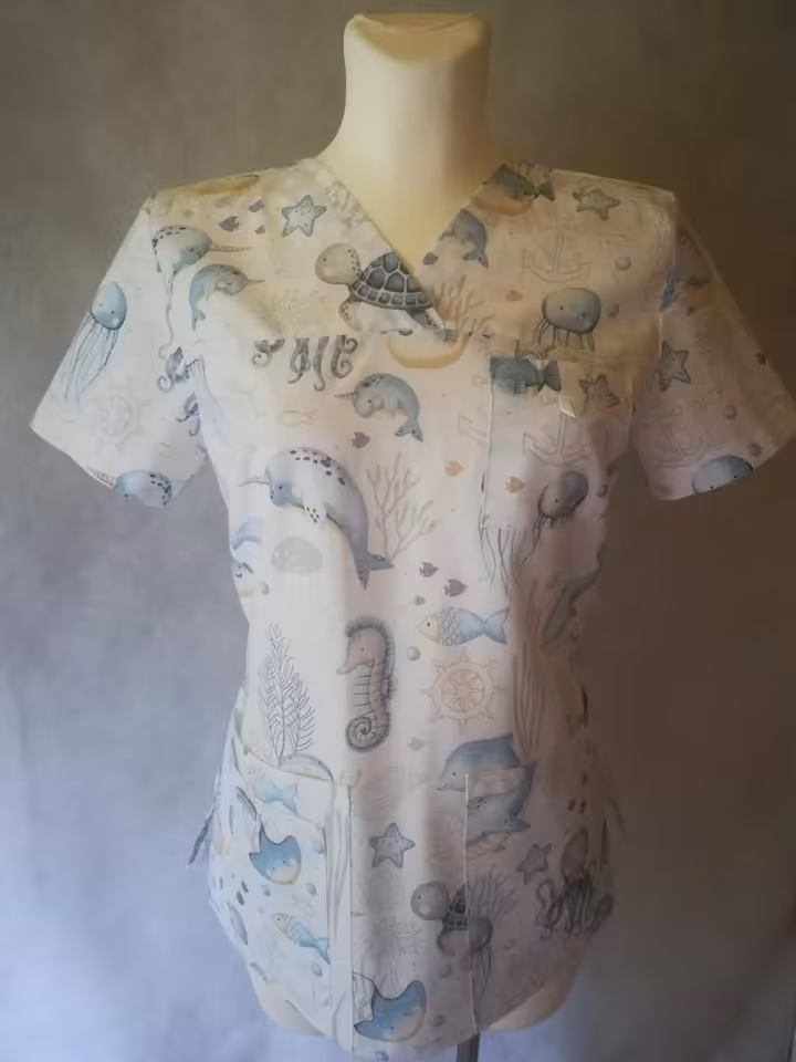 bluza medyczna damska rozmiar S "niebieski ocean"