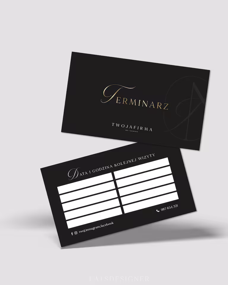 Terminarz - czarny gładki
