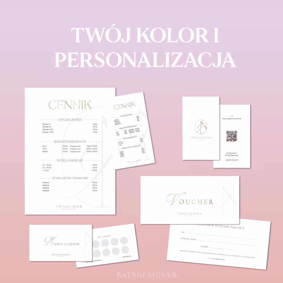 Pakiet projektów do druku - WŁASNY KOLOR I PERSONALIZACJA