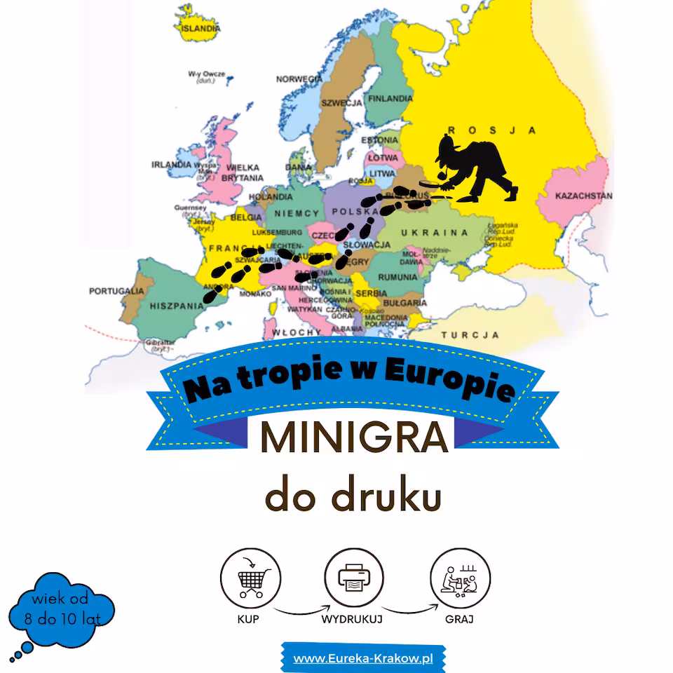 Na tropie w Europie - minigra - gra do druku pdf