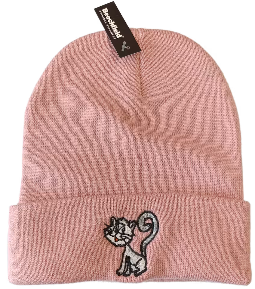 Czapka zimowa z kotem Cukierkiem BRUDNY RÓŻ