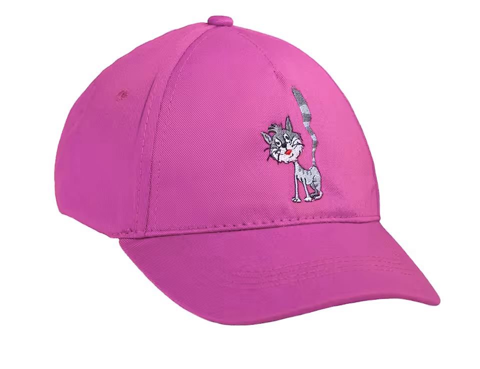 Czapka z daszkiem z kotem Cukierkiem RÓŻOWA