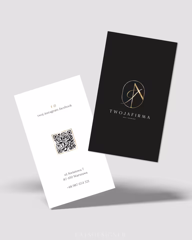 Wizytówka QR - czarny pion