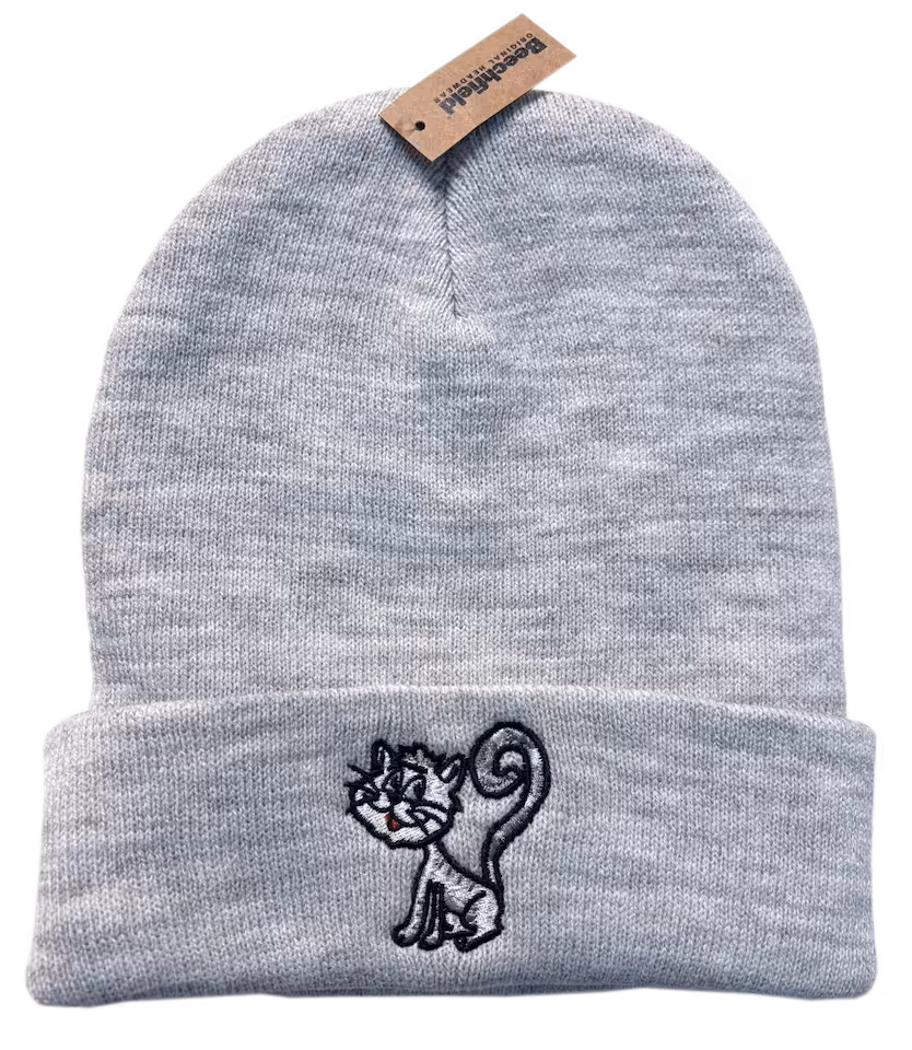 Czapka zimowa z kotem Cukierkiem SZARA