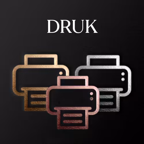 Druk srebro/złoto/rosegold 500 szt. naklejki 3-5cm