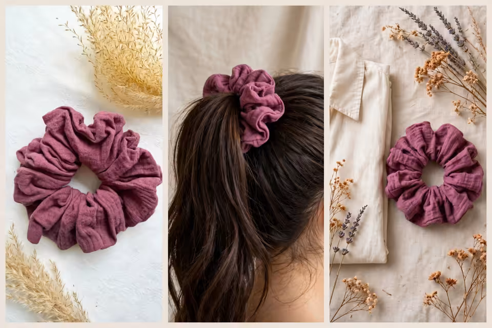 MOCNY FIOLET ŚREDNIA - scrunchie -SOFT