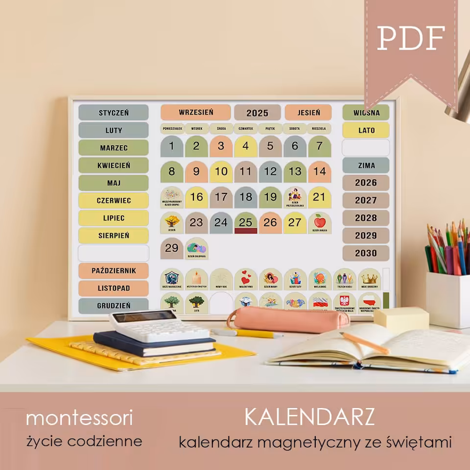 Kalendarz magnetyczny DIY