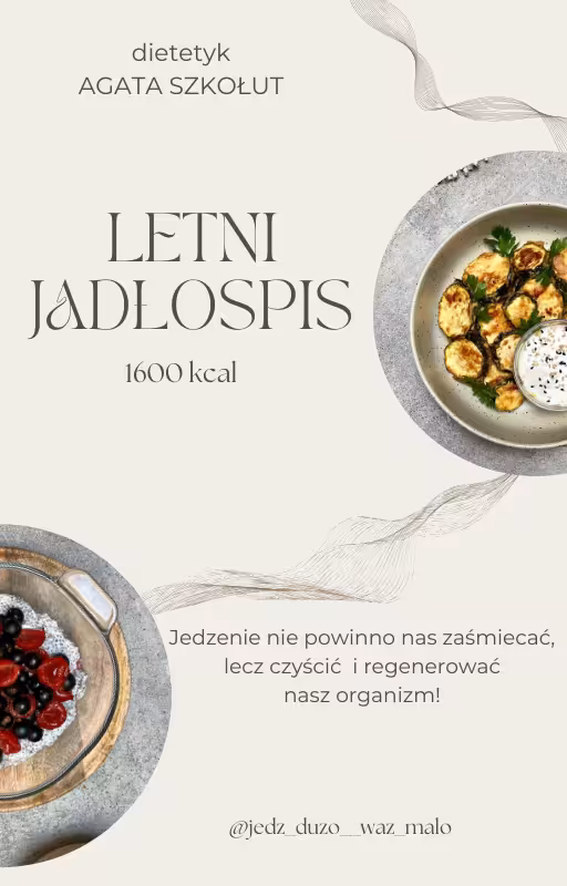 Letni jadłospis 1600 kcal